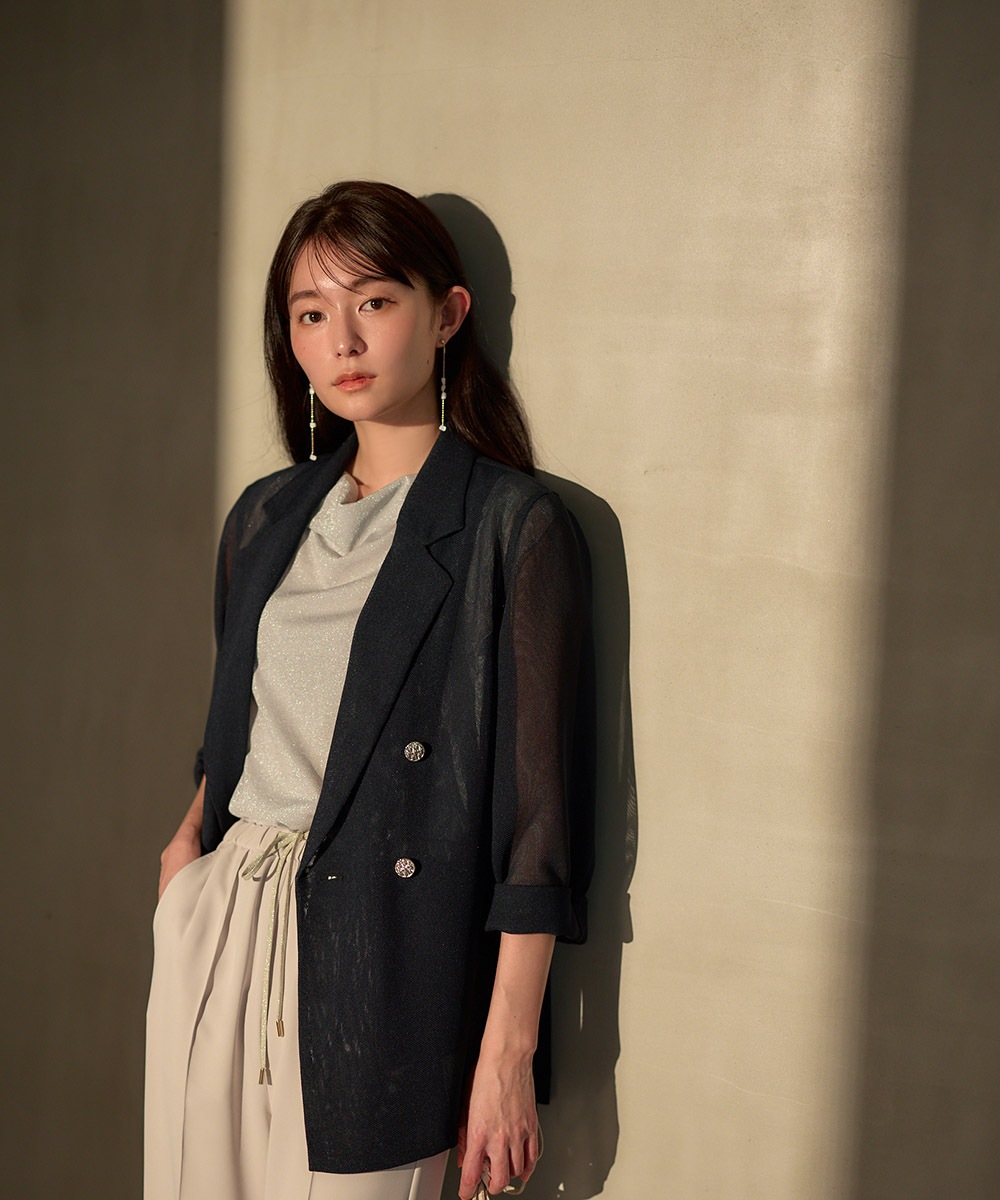 【今期タグ付き】メッシュテーラード　ダブルジャケット メッシュダブルジャケット - 12Twelve Agenda(トゥエルブ