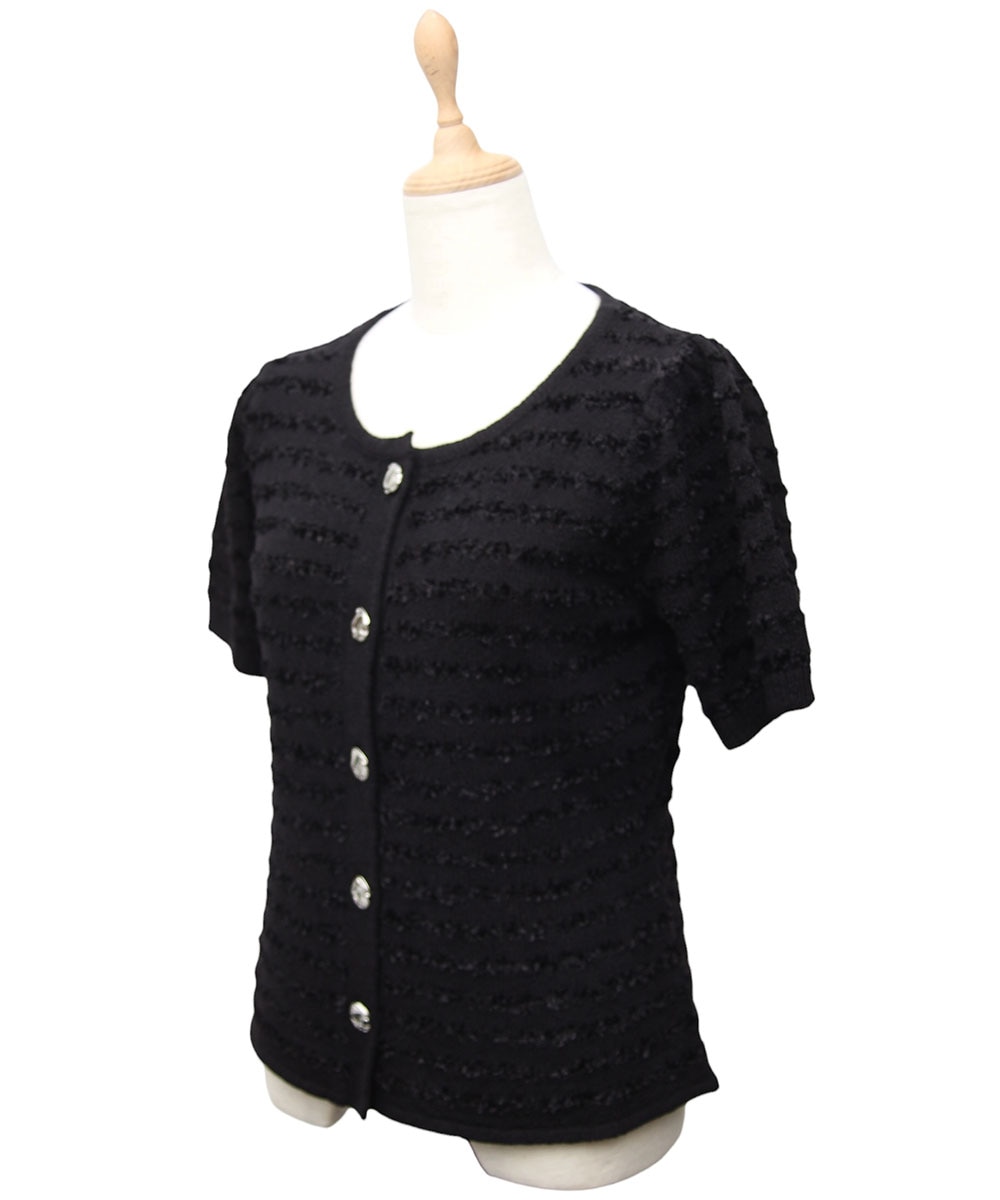 ツイード柄5分袖ニットカーディガン - 12Twelve Agenda(トゥエルブ