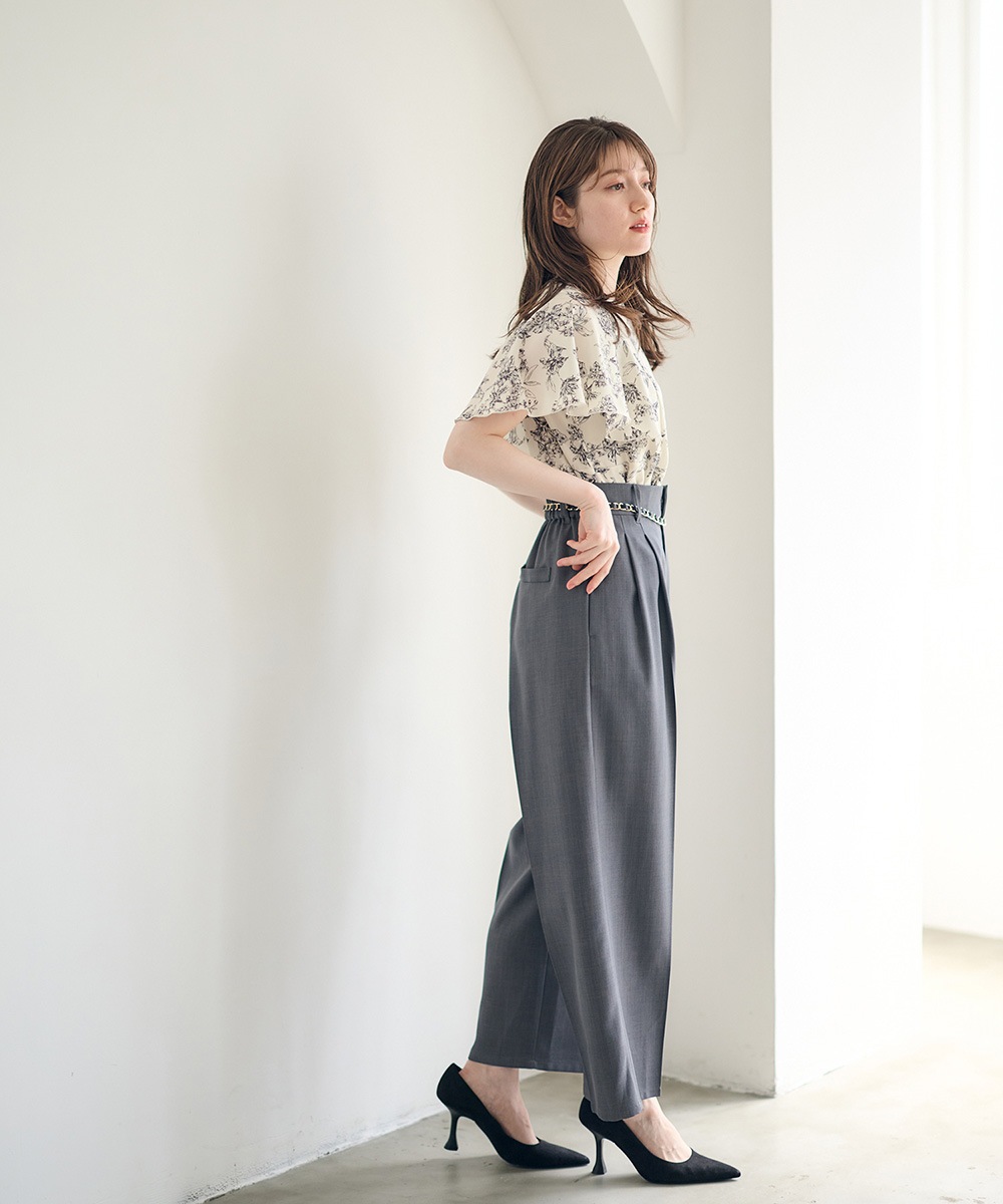 花柄フリル付きスカート ブラウスセットです❣ SALE】フリルスリーブ花柄ブラウス - 12Twelve Agenda