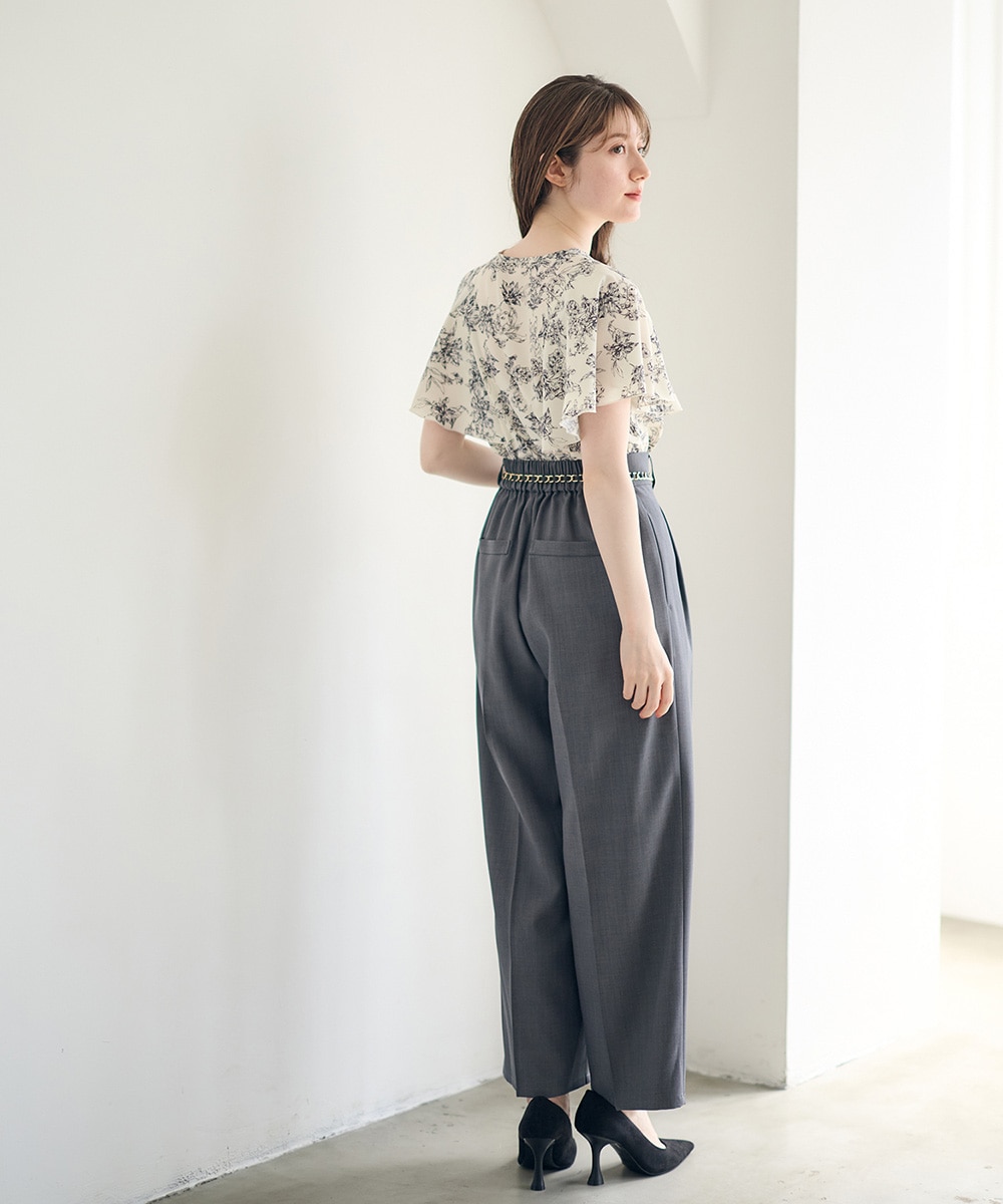 SALE】フリルスリーブ花柄ブラウス - 12Twelve Agenda(トゥエルブ