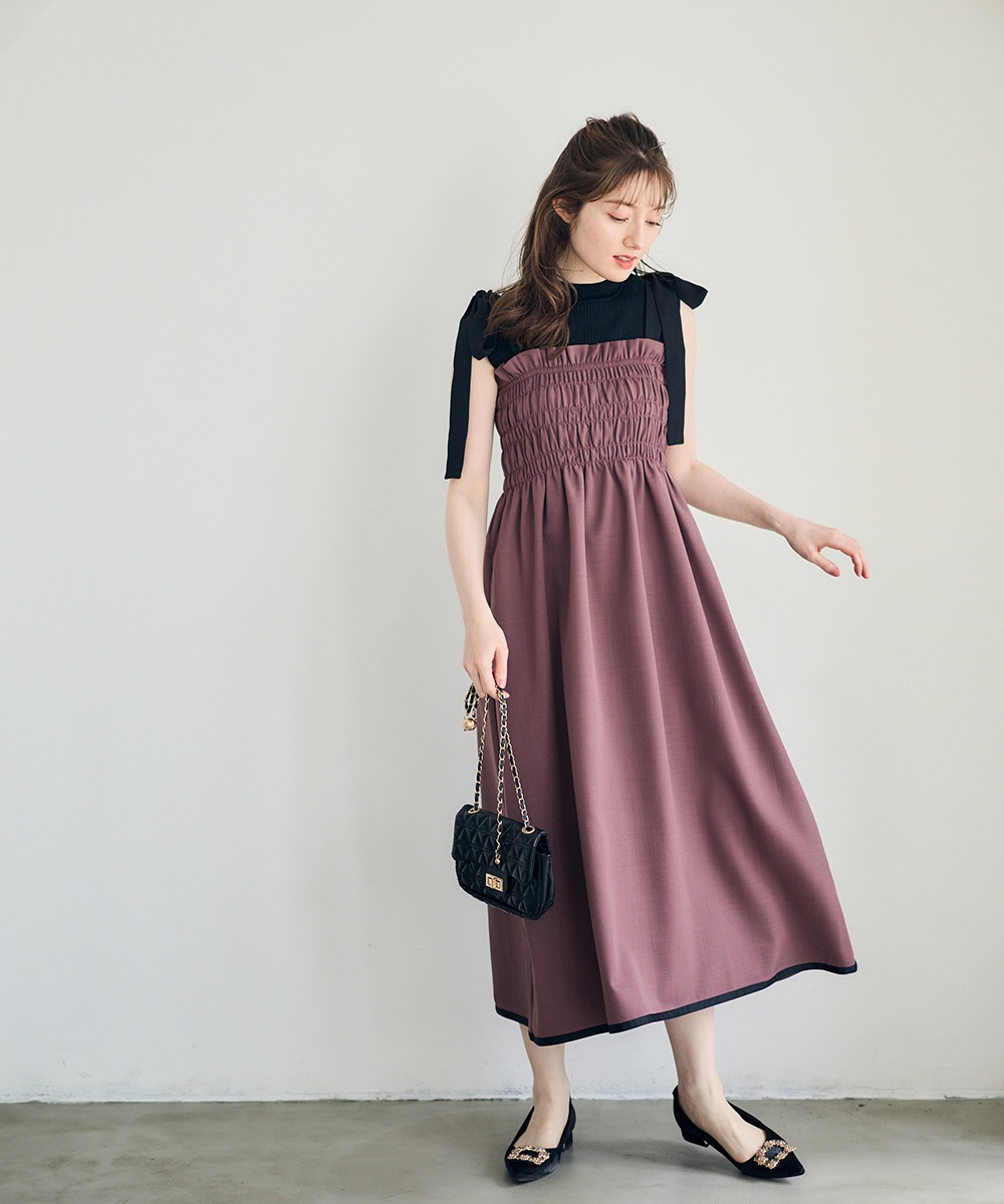 SALE】ショルダーリボンロングワンピース - 12Twelve Agenda