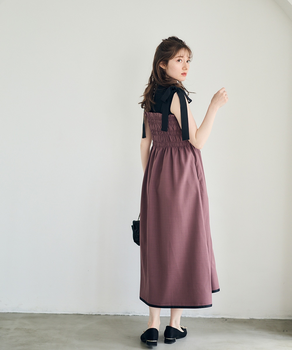 SALE】ショルダーリボンロングワンピース - 12Twelve Agenda