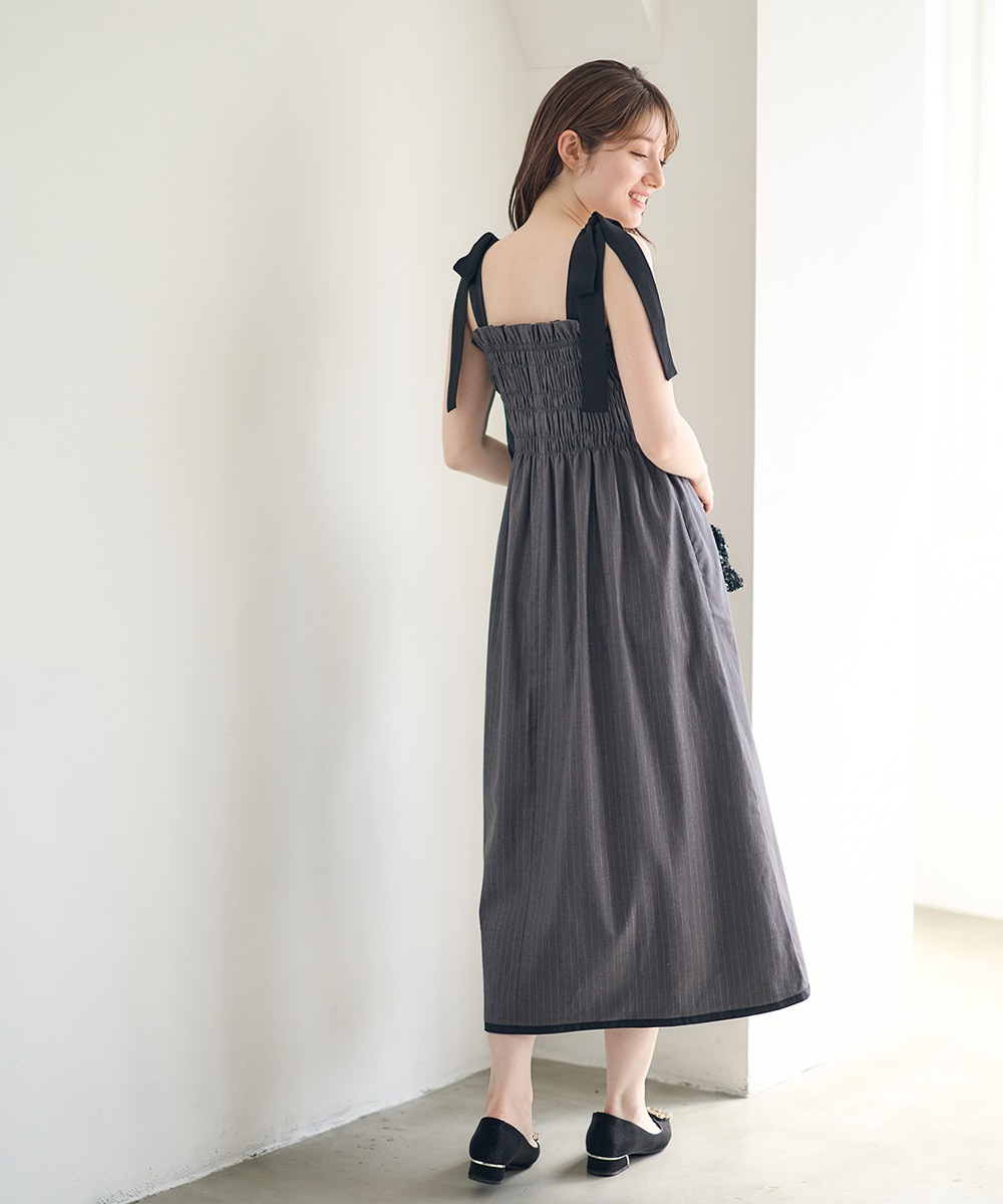 SALE】ショルダーリボンロングワンピース - 12Twelve Agenda