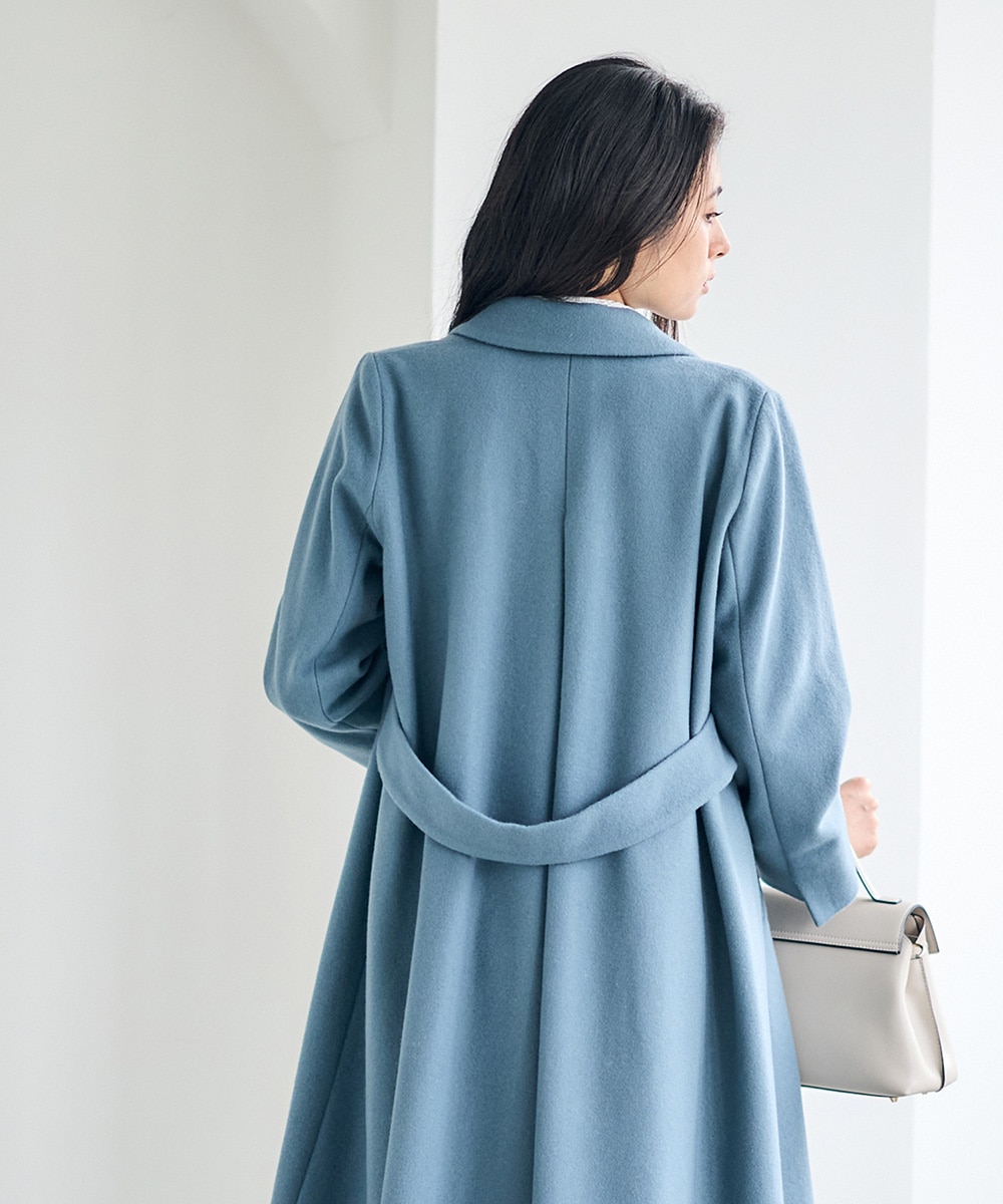 【新品】テーラードコート　ブルー テーラードカラーコート | Viaggio Blu（ビアッジョブルー