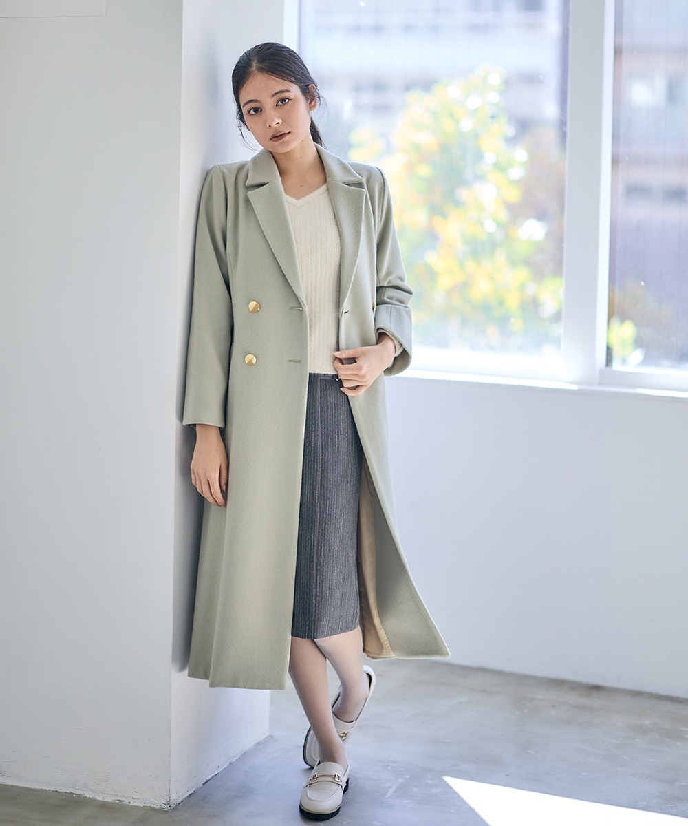 新色追加】バックボリュームダブルテーラードコート - 12Twelve Agenda