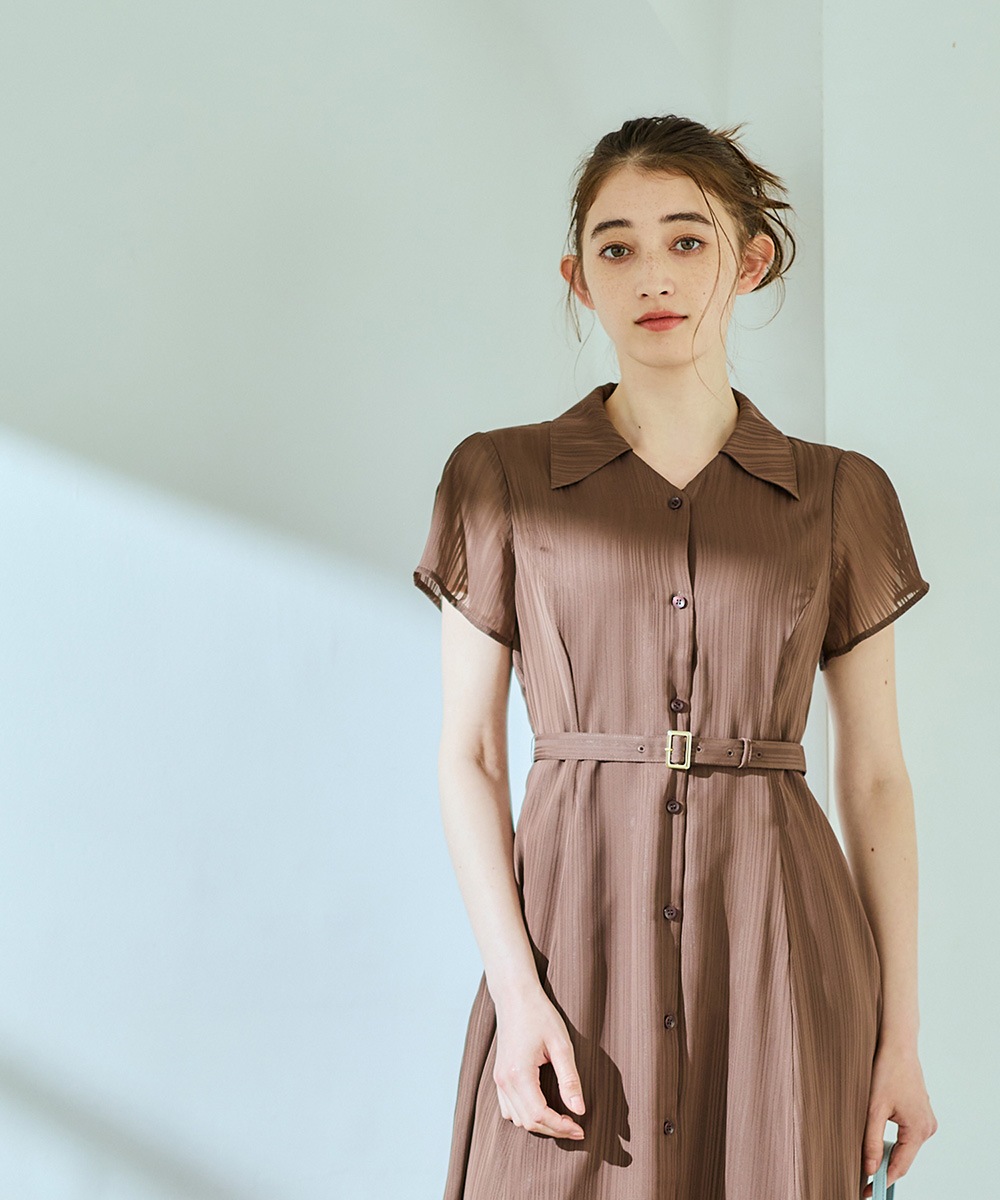 シアーストライプシャツワンピース - 12Twelve Agenda(トゥエルブ