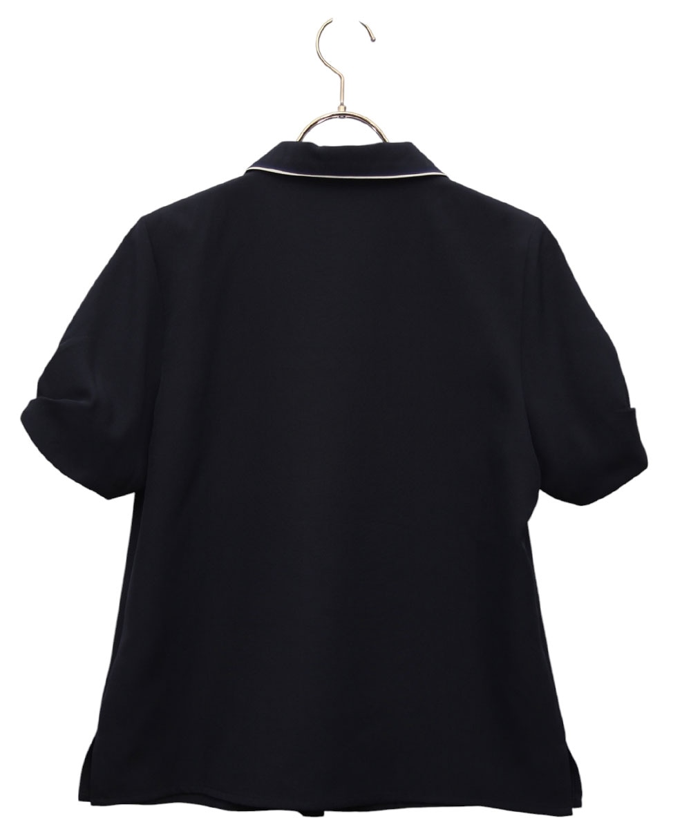 mimi Collaboration】配色サテンタックスリーブシャツ - 12Twelve