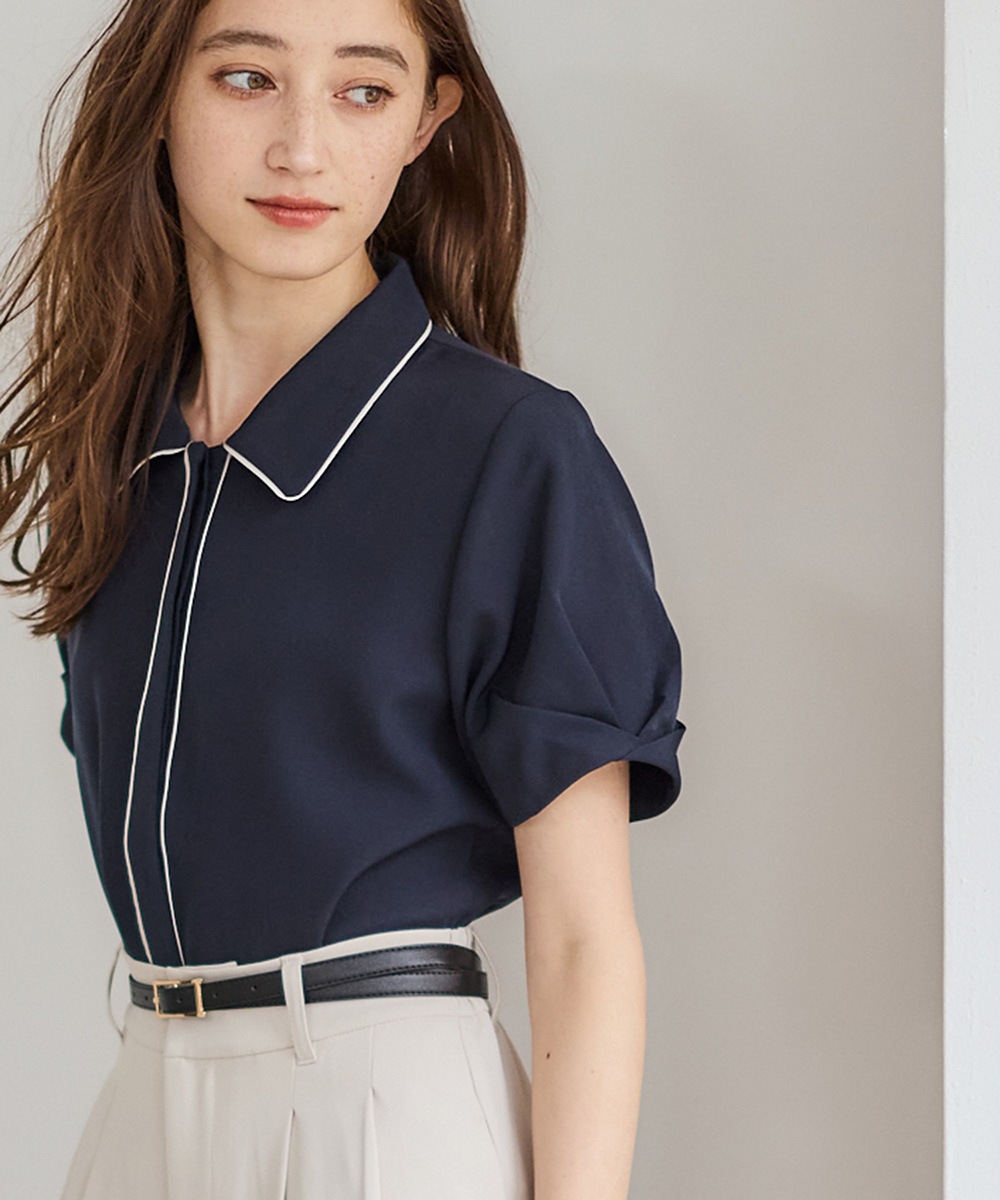 確認用♥タレテルゥ様♥ mimi Collaboration】配色サテンタックスリーブシャツ【6/12 12:00発売