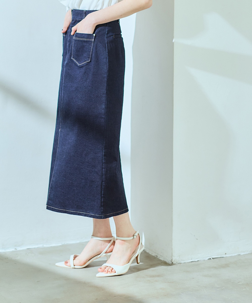 美品♡sheller デニムタイトスカート ポケット付き パッチポケットデニムタイトスカート - 12Twelve Agenda(トゥエルブ