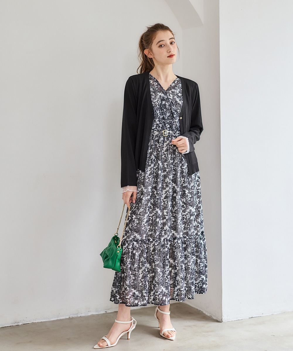 カシュクール花柄ロングワンピース - 12Twelve Agenda(トゥエルブ