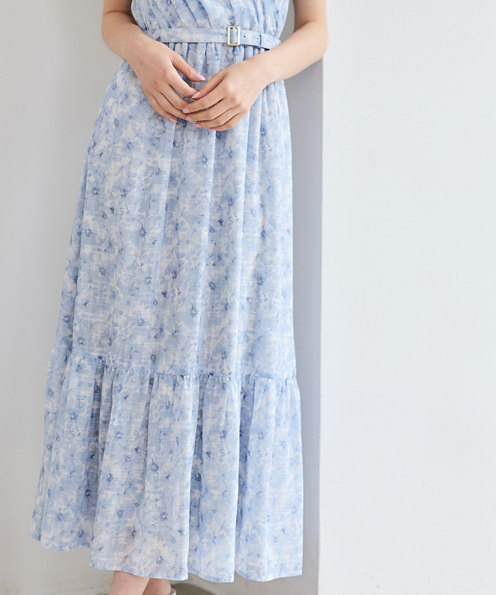 カシュクール花柄ロングワンピース - 12Twelve Agenda(トゥエルブ