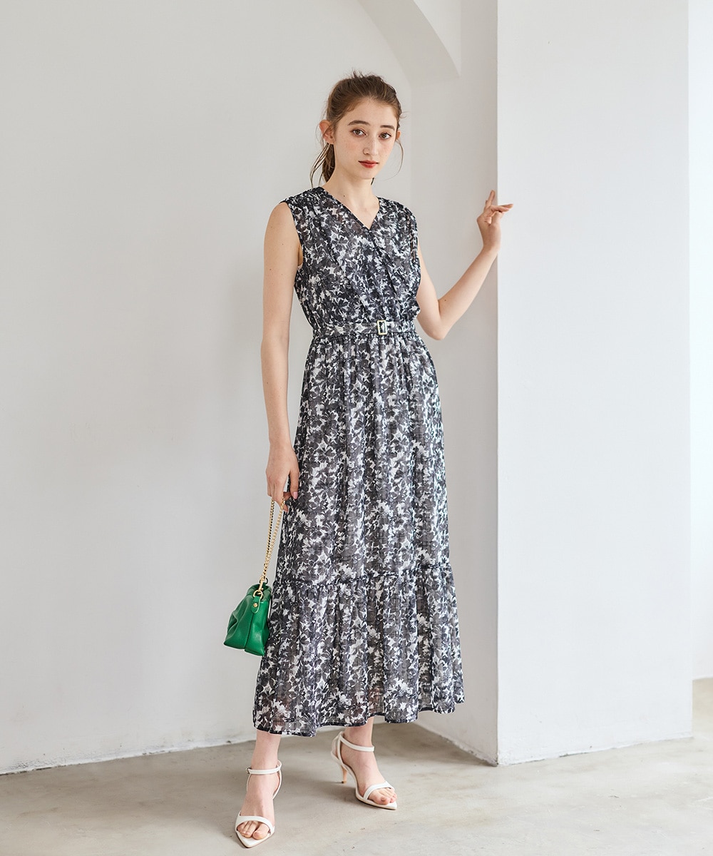 カシュクール花柄ロングワンピース - 12Twelve Agenda(トゥエルブ