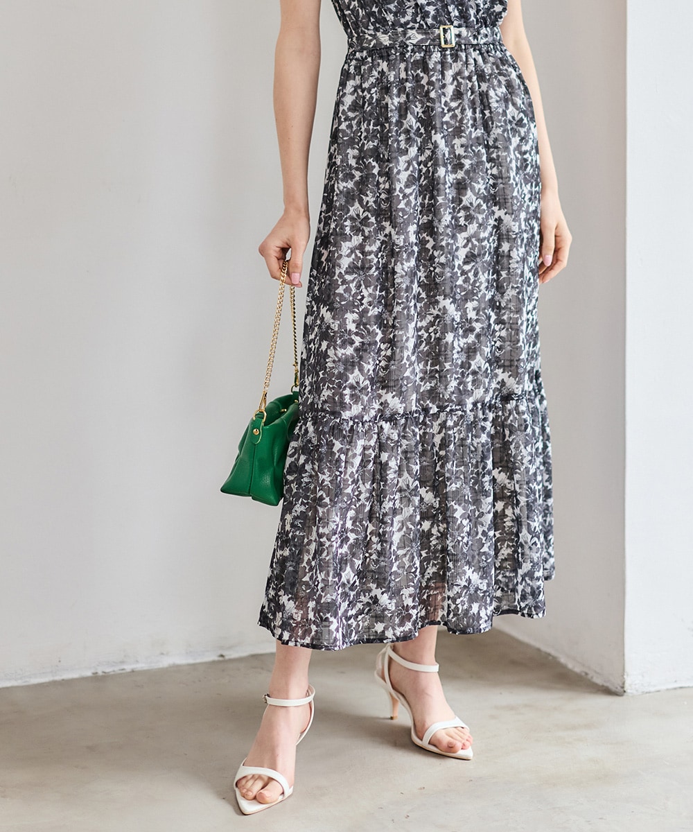カシュクール花柄ロングワンピース - 12Twelve Agenda(トゥエルブ