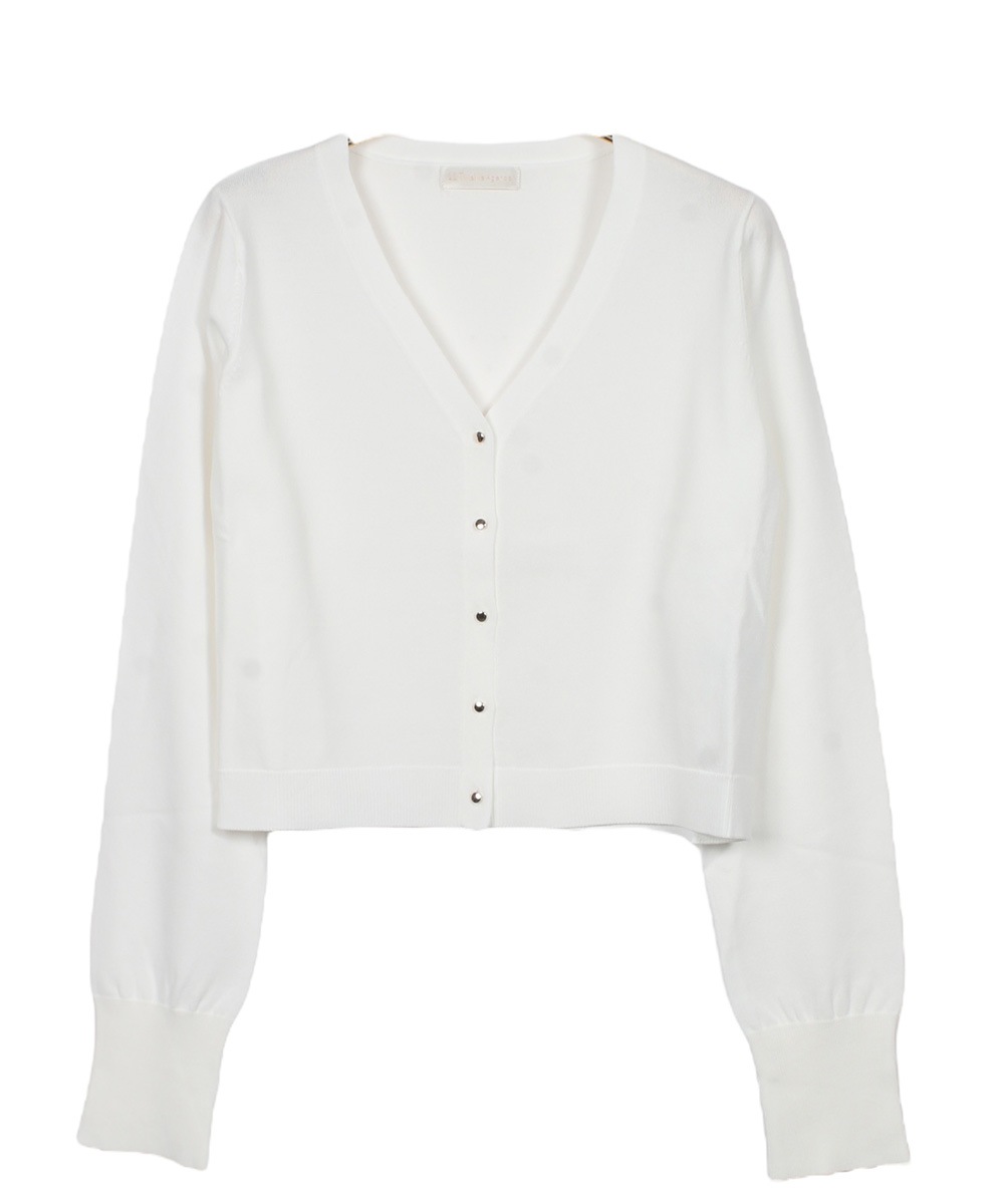 SALE】Vネッククロップド長袖ニットカーディガン - 12Twelve