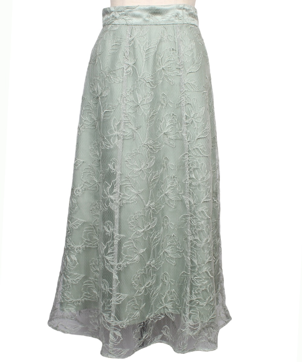 VIVIENNE TAM フレアスカート 青緑 花柄刺繍 VIVIENNE TAM フレアスカート 青緑 花柄刺繍 - メルカリ