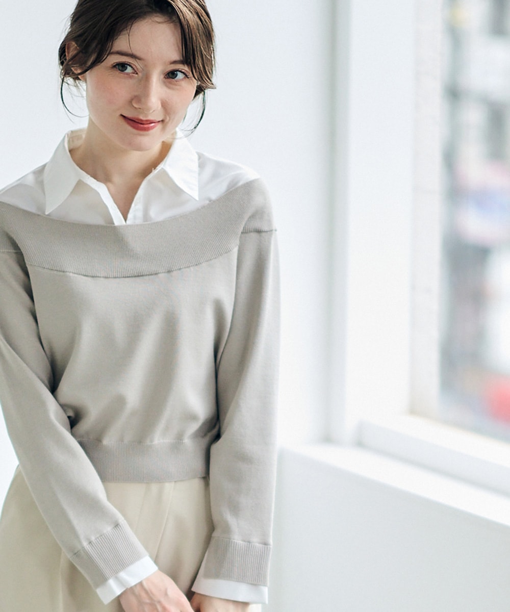 SALE】シャツレイヤード風ニットプルオーバー - 12Twelve Agenda