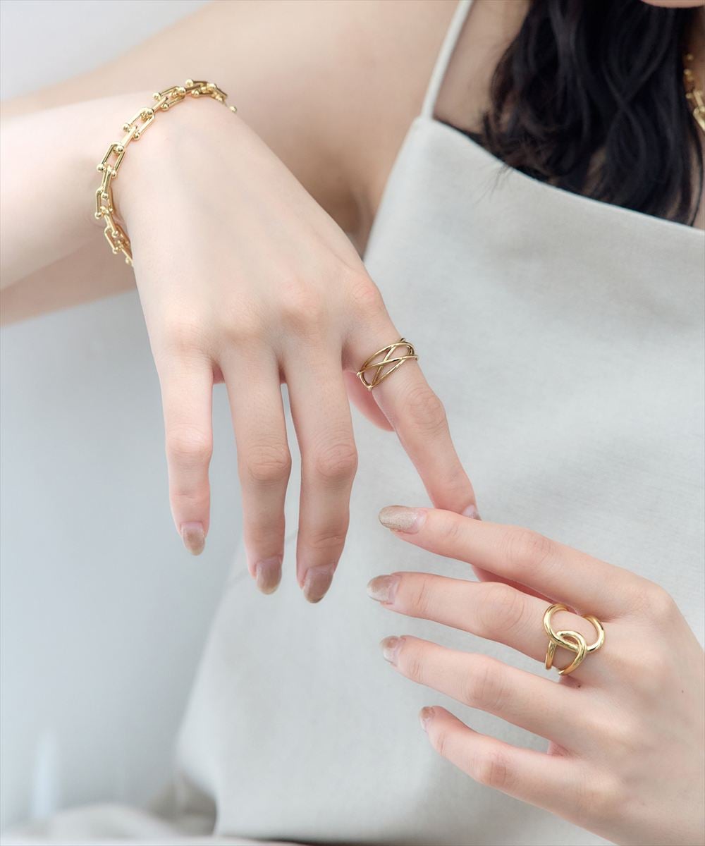 フルダイヤホワイトゴールドリボン結び目ブレスレット