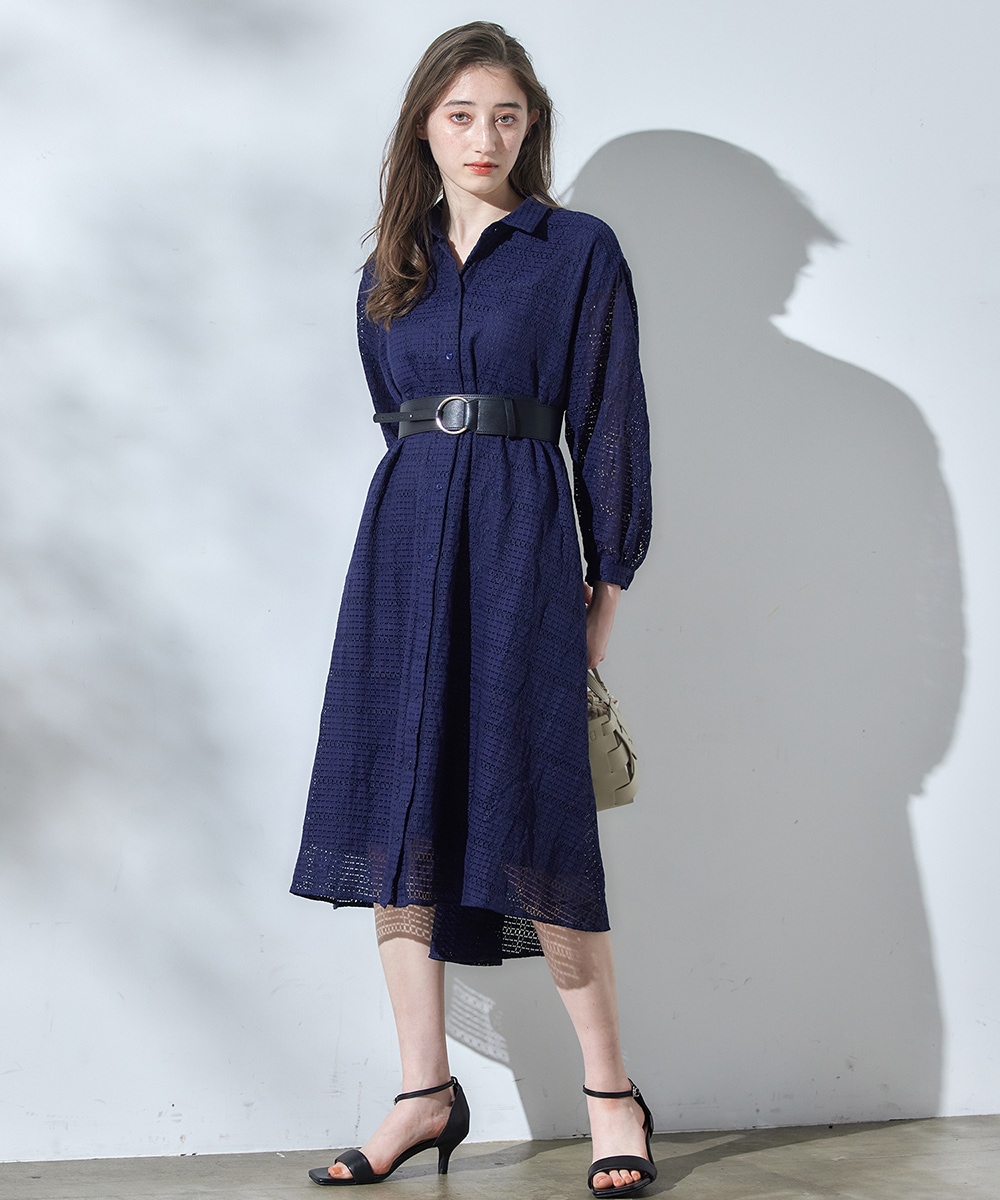 SALE】総レースウエストドロストシャツワンピース - 12Twelve
