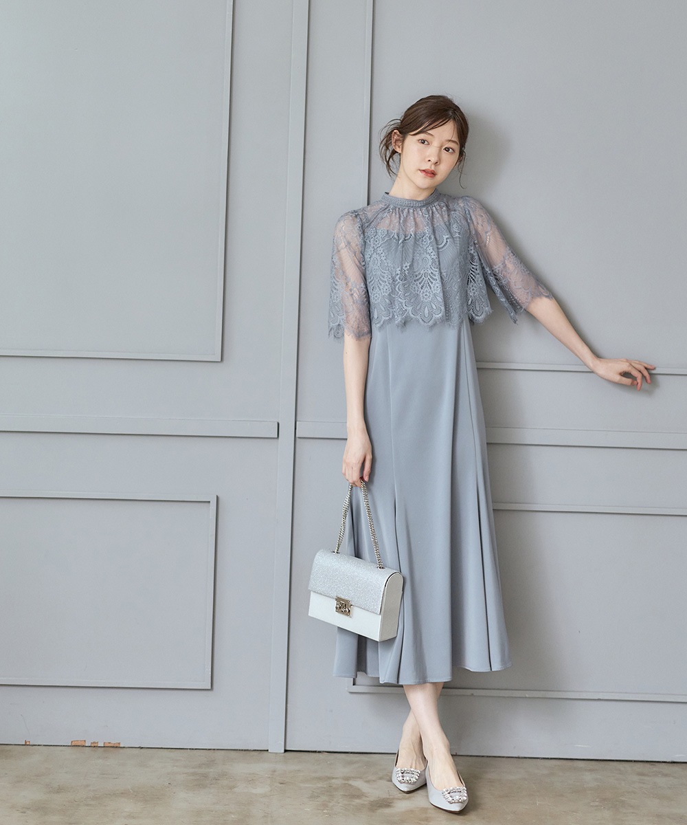 SALE】プチハイネックスカラレース半袖ボレロブラウス - 12Twelve
