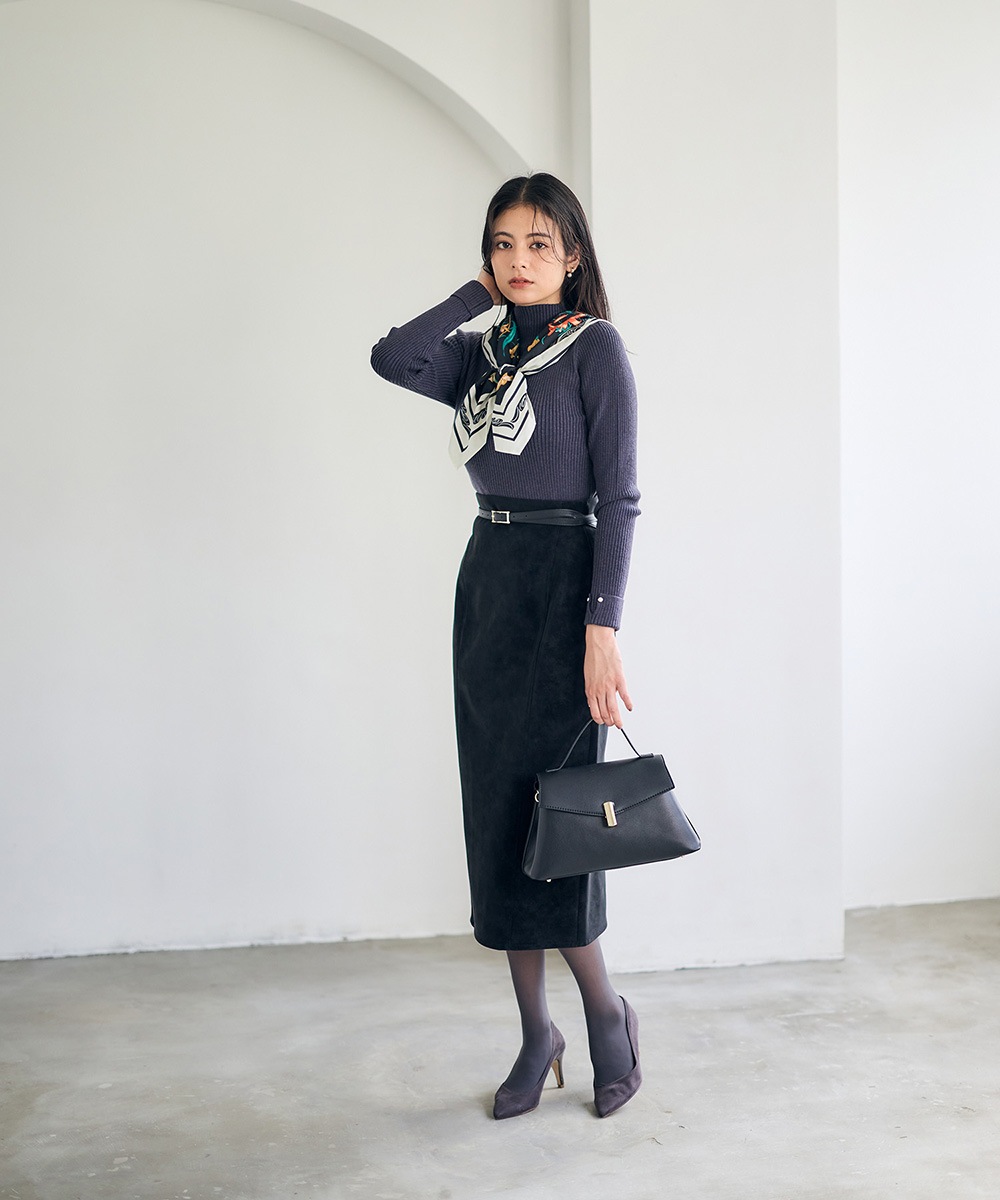 Dolce & Gabbana / ブラック タイトスカート Wool midi pencil skirt with satin waistband in Black for Women