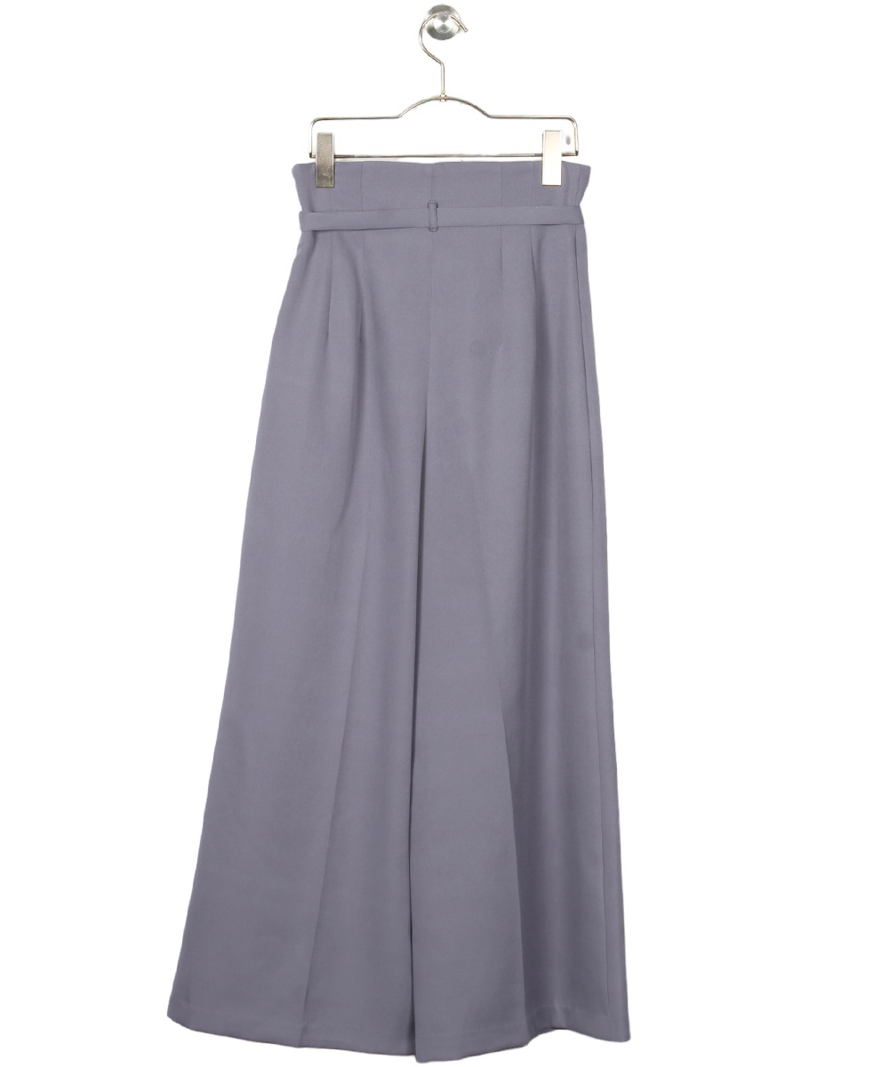 SALE】ウォッシャブルチェーンベルト付ハイウエストワイドパンツ