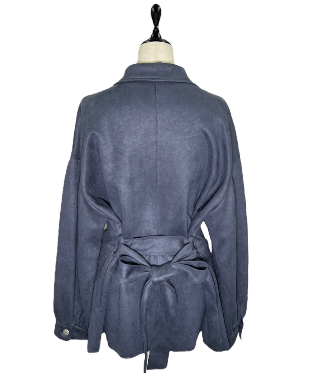 T1122 EAST WEST ブラウン ファー付 スエードジャケット Sサイズ