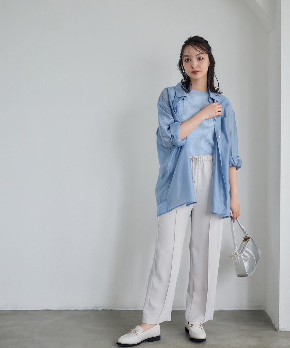 SALE】プチハイネックノースリーブラメリブニットプルオーバー