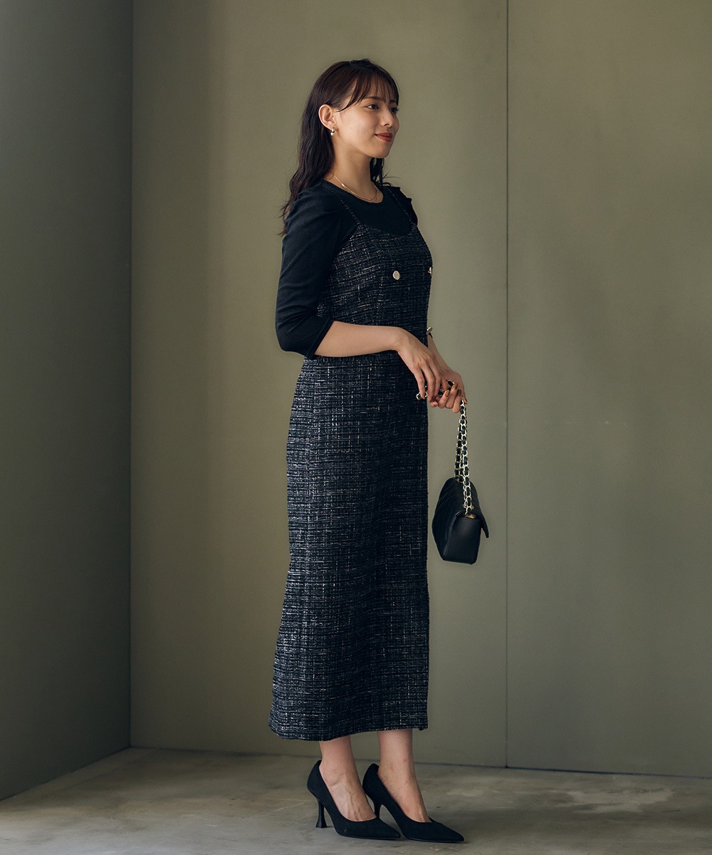 SALE】ツイードナローキャミワンピース - 12Twelve Agenda(トゥエルブ