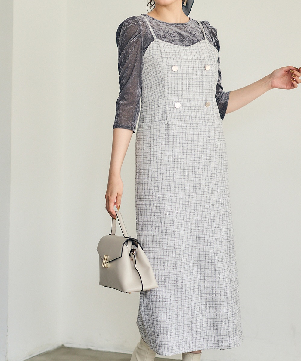 ツイードナローキャミワンピース - 12Twelve Agenda(トゥエルブ