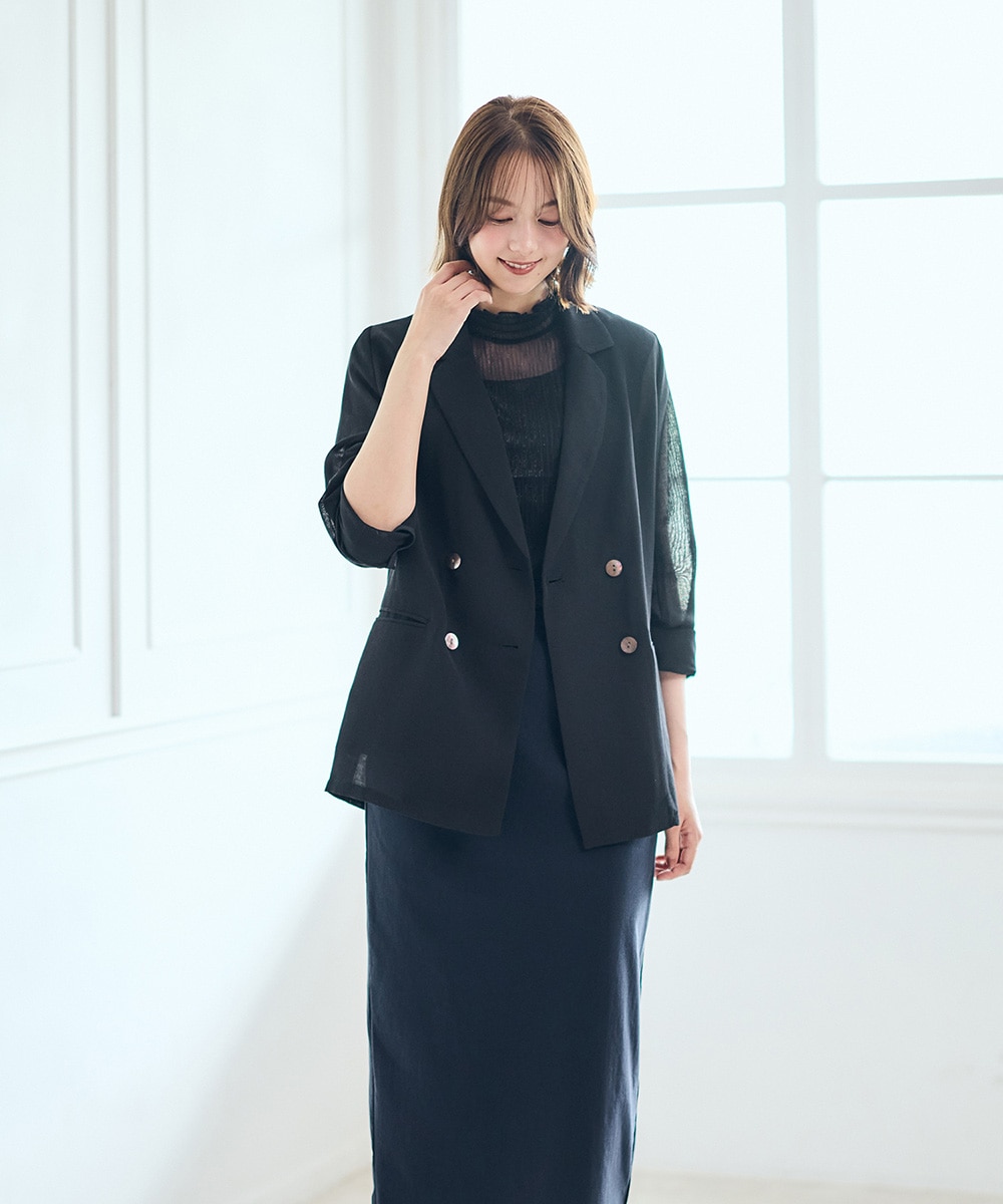 【12Twelve Agenda】シアーダブルテーラードジャケット SALE】シアーダブルテーラードジャケット - 12Twelve Agenda