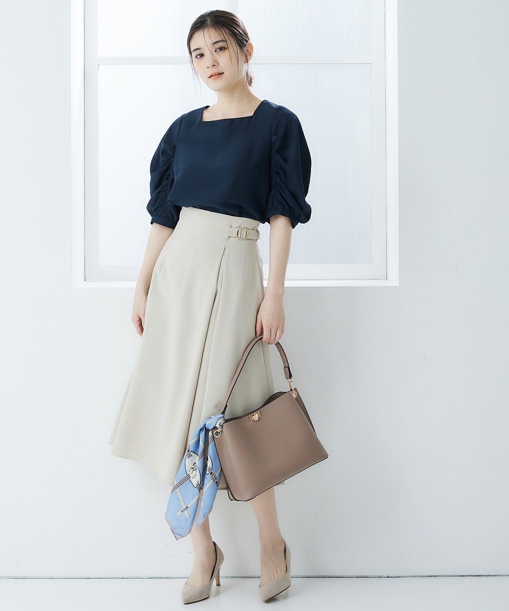 SALE】スクエアネックデザインスリーブブラウス - 12Twelve