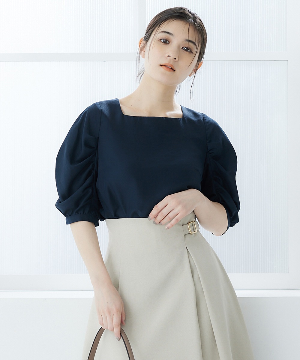 SALE】スクエアネックデザインスリーブブラウス - 12Twelve