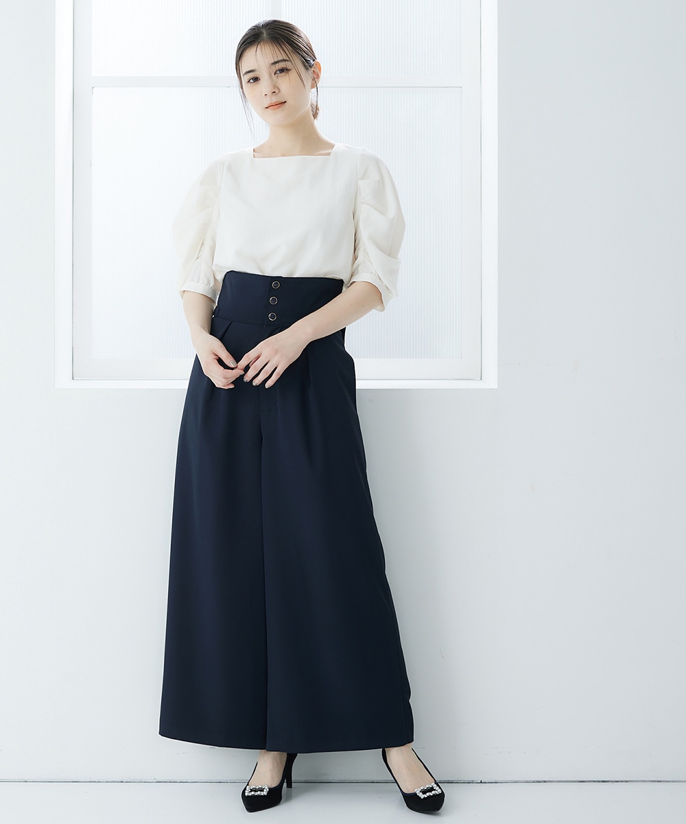 ずっと気になってた SALE】スクエアネックデザインスリーブブラウス - 12Twelve トップス