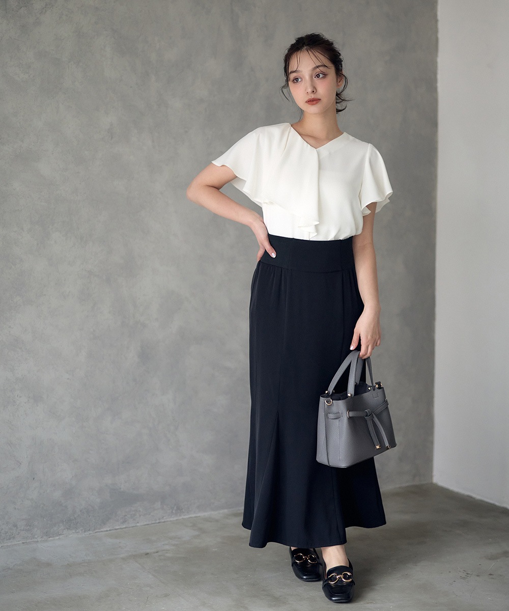 SALE】アシメラッフルスリーブ半袖ブラウス - 12Twelve Agenda