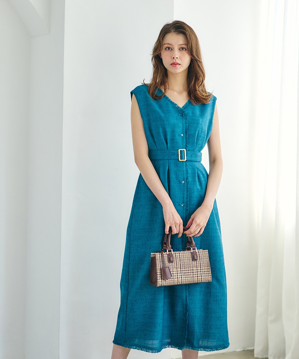 SALE】ドライツイードノースリワンピース - 12Twelve Agenda