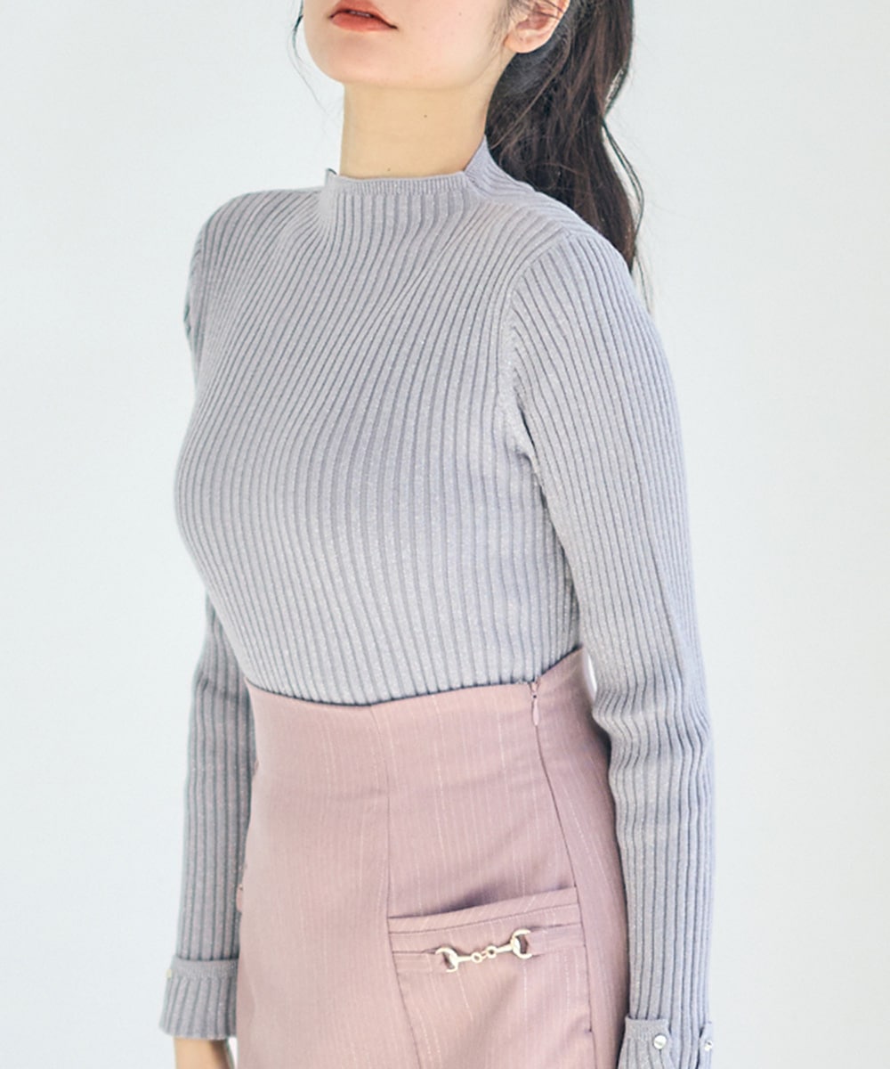 SALE】ハイネックラメリブニットプルオーバー - 12Twelve Agenda