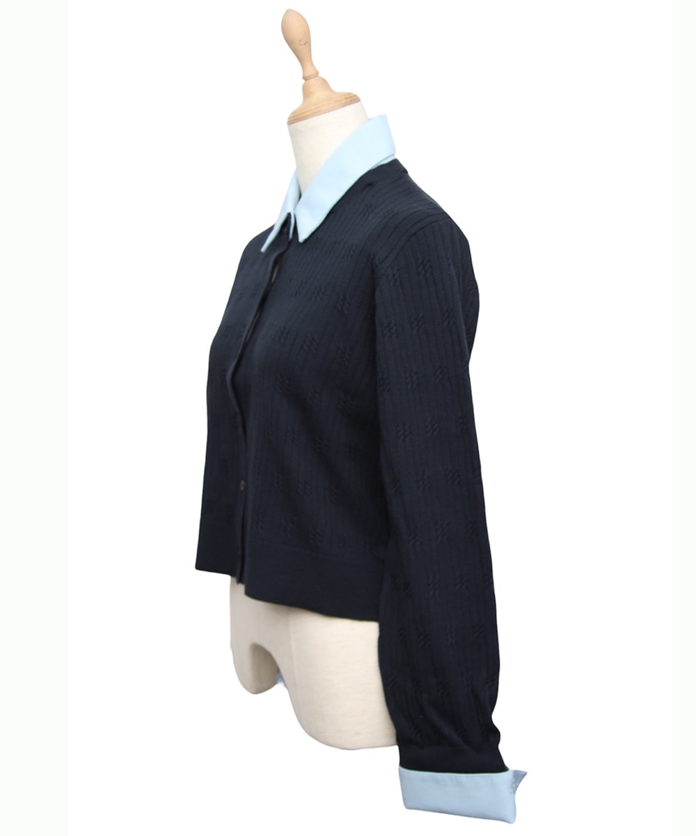 SALE】デザインケーブル衿ドッキングニットプルオーバー - 12Twelve