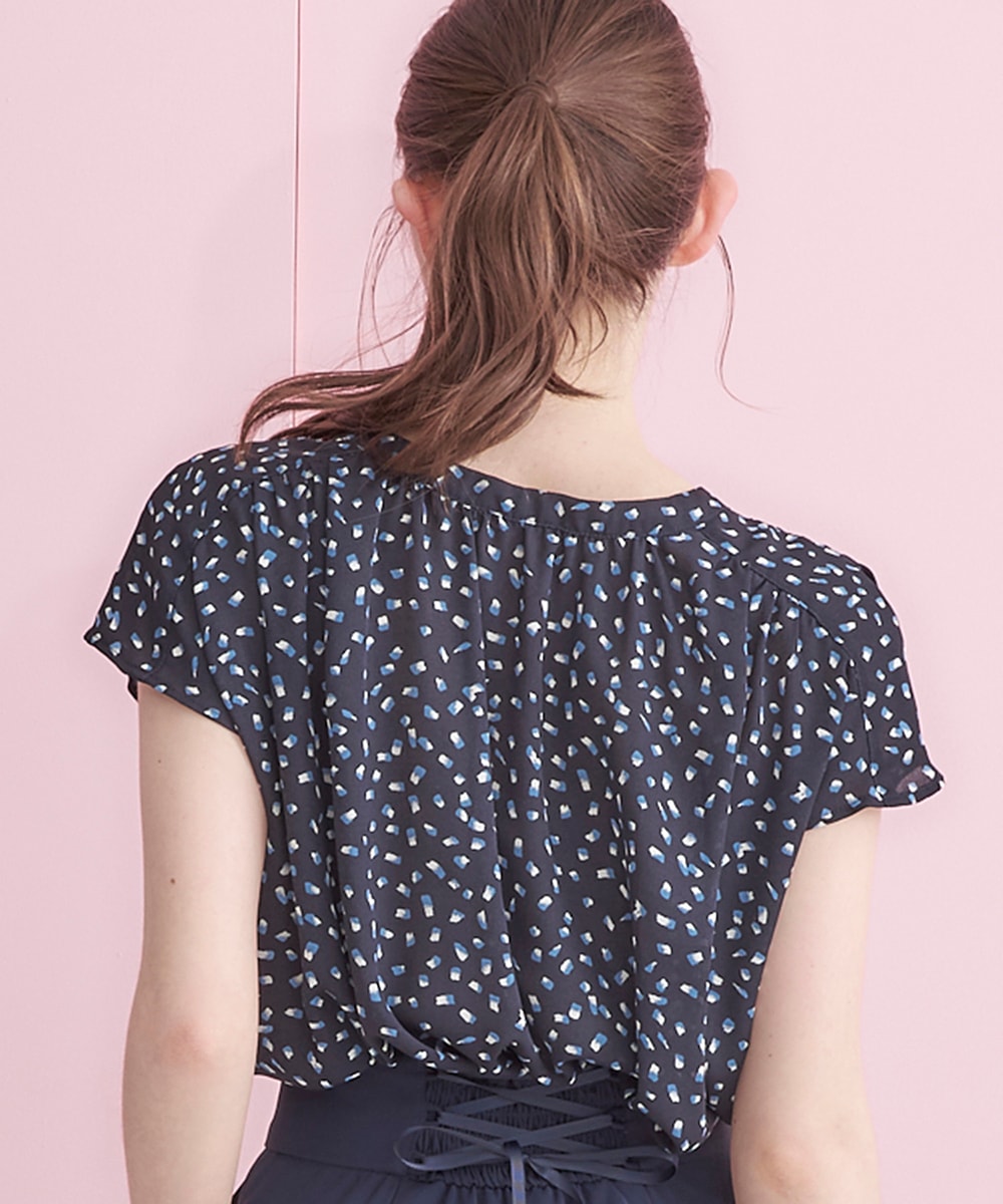 SALE】newNANOTEX前後2wayフレンチスリーブブラウス