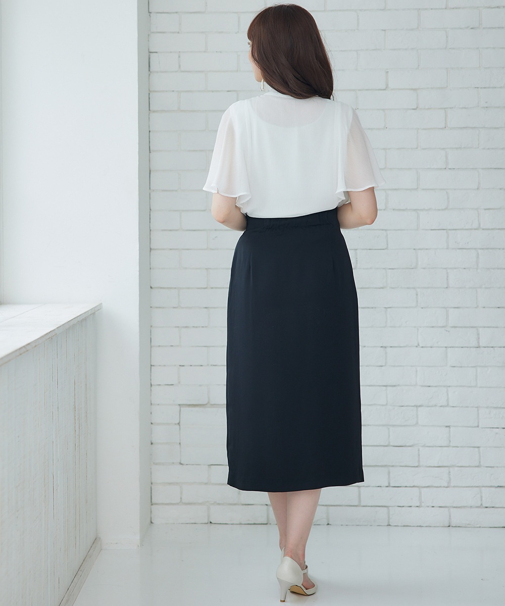 今季最新作！新品タグ付き！PBD　ラップ風タックナロースカート24AW 楽天市場】【SALE／10%OFF】ラップ風タックナロースカート