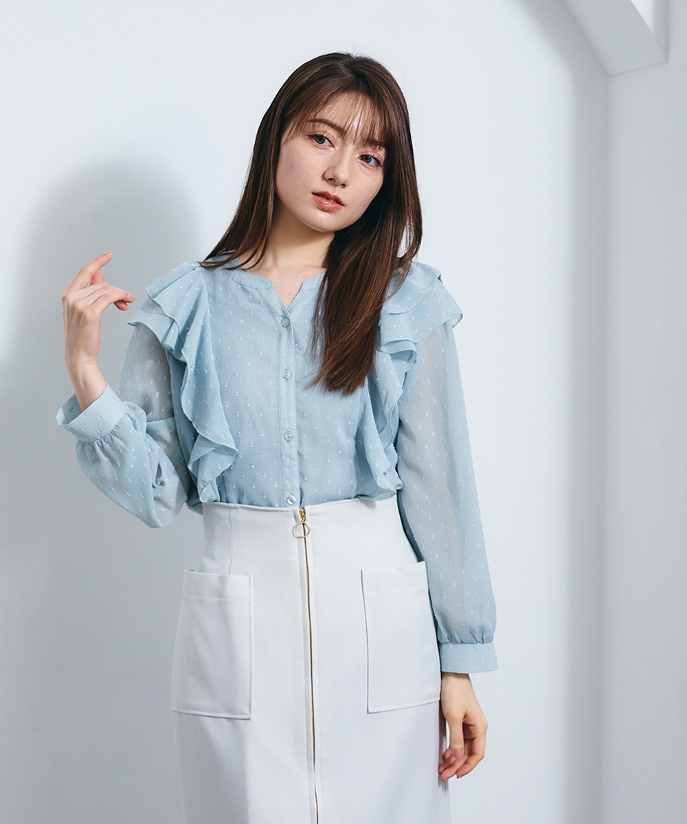 シアーフリルシャツブラウス - 12Twelve Agenda(トゥエルブアジェンダ