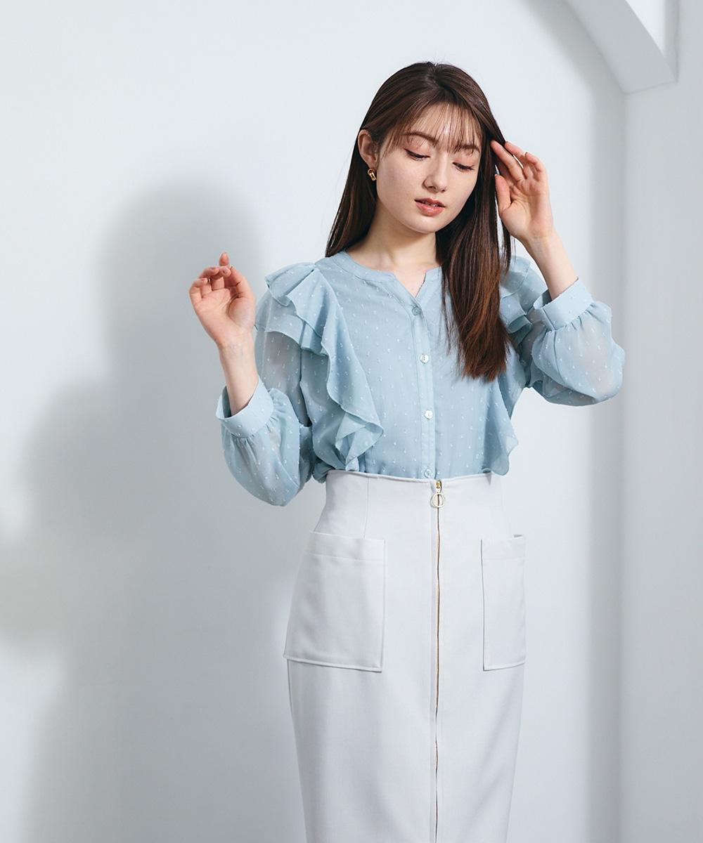 シアーフリルシャツブラウス - 12Twelve Agenda(トゥエルブアジェンダ