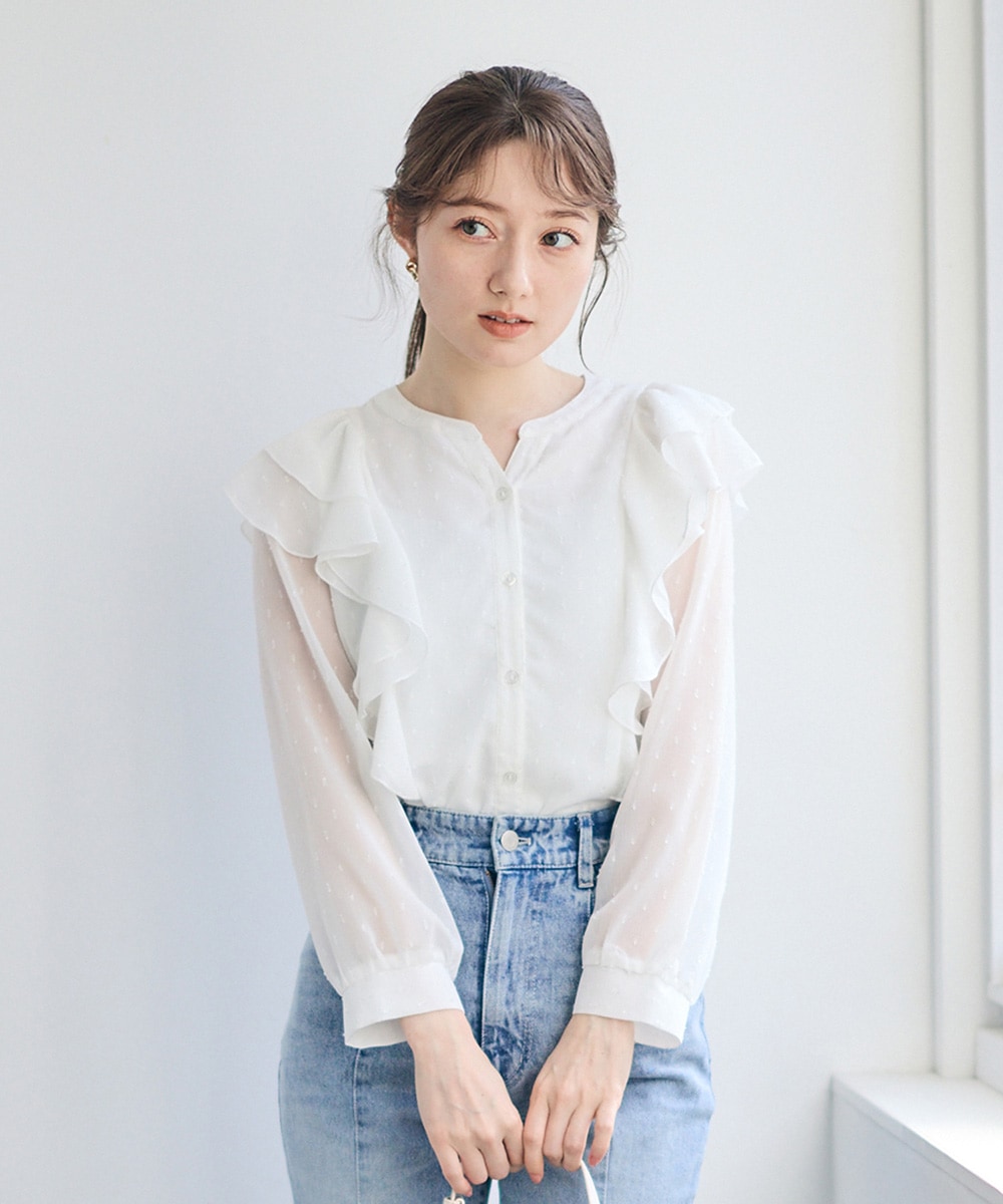 シアーフリルシャツブラウス - 12Twelve Agenda(トゥエルブアジェンダ