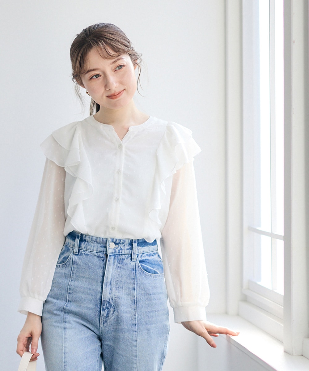 シアーフリルシャツブラウス - 12Twelve Agenda(トゥエルブアジェンダ