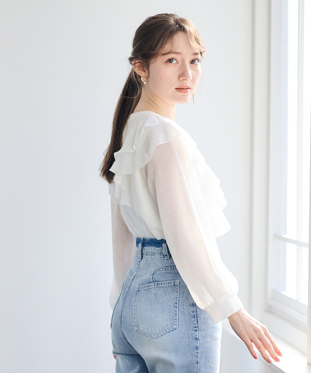シアーフリルシャツブラウス - 12Twelve Agenda(トゥエルブアジェンダ