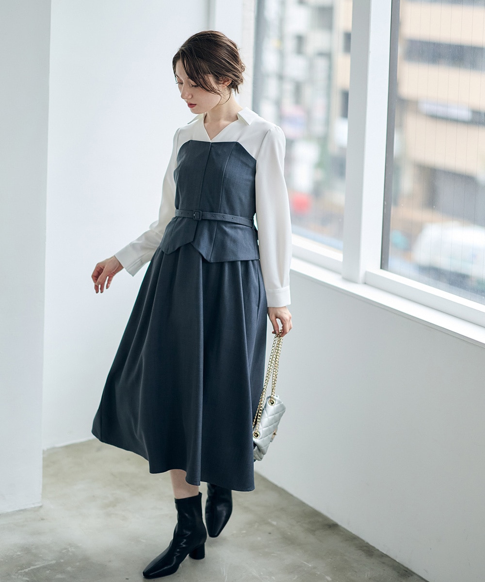 ビスチェドッキング風ワンピース - 12Twelve Agenda(トゥエルブ