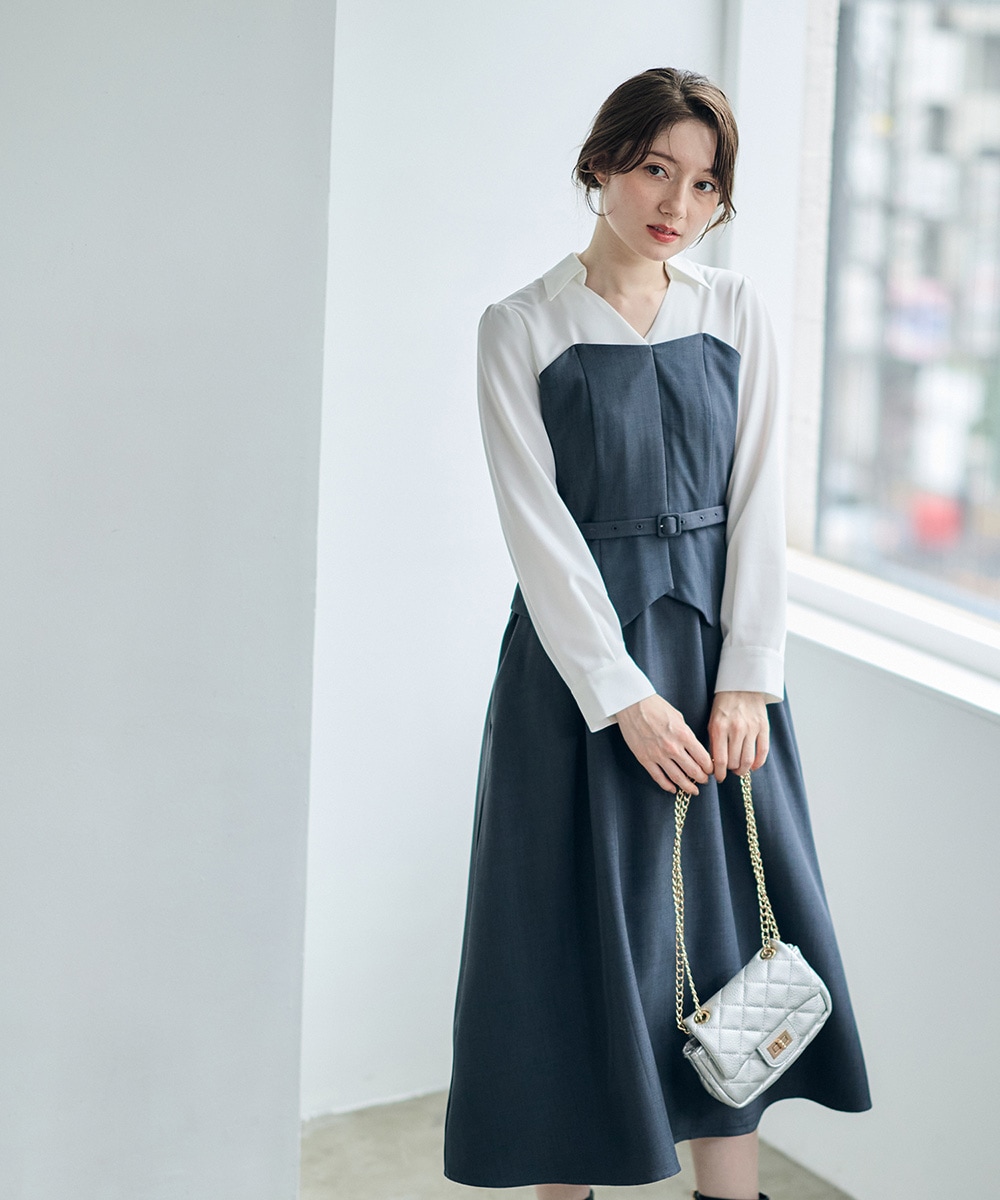 ビスチェドッキング風ワンピース - 12Twelve Agenda(トゥエルブ