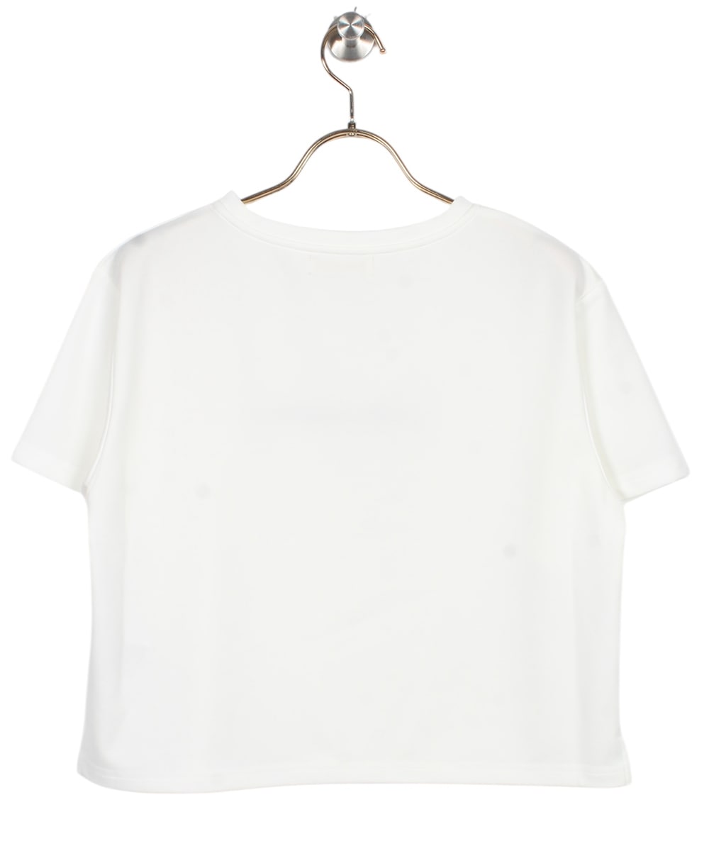 【そらあゆさん専用】CELINE ホワイト Tシャツ ロゴ刺繍 CELINE セリーヌ ホワイト Tシャツ 40 カットソー ロゴ 刺繍