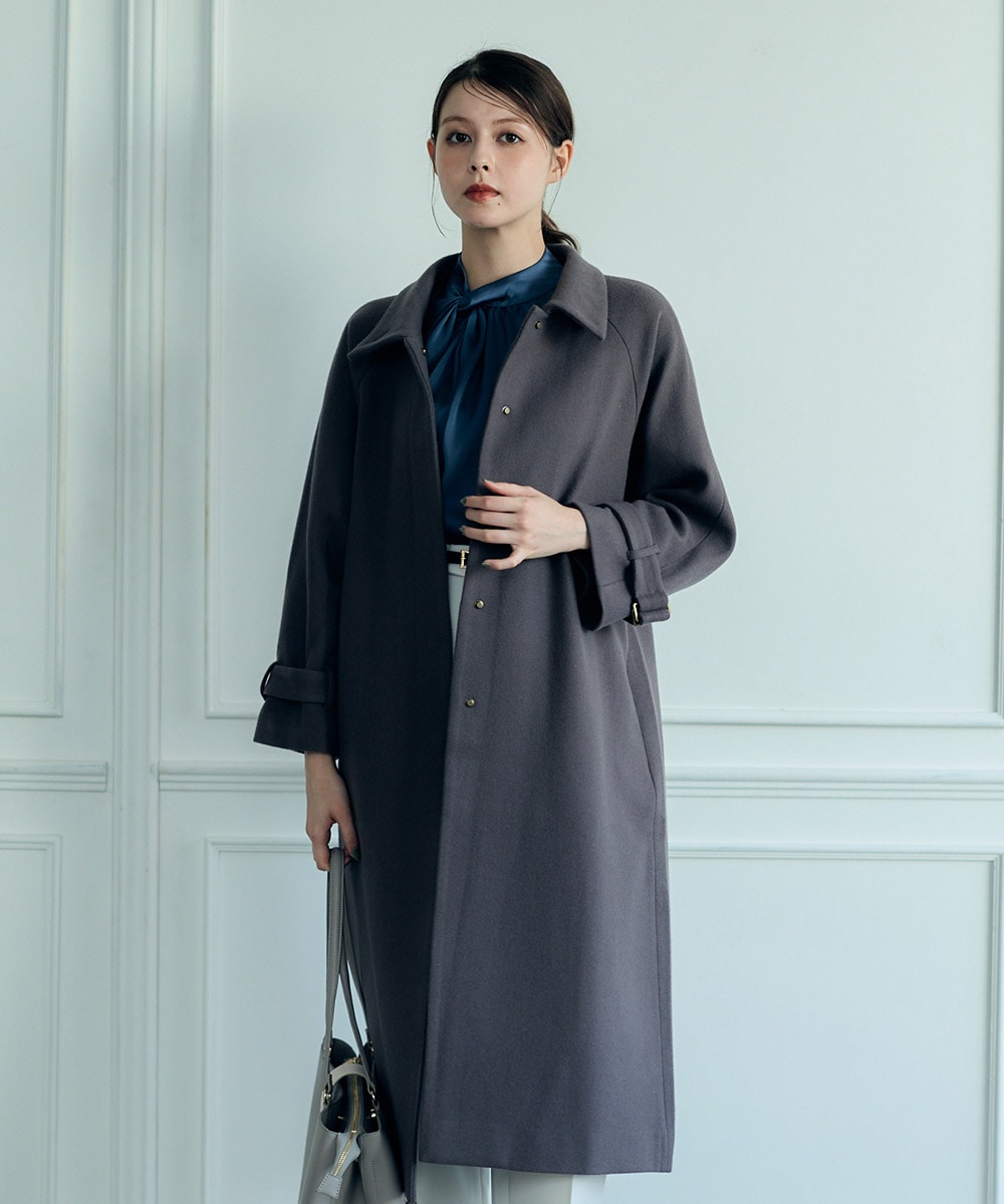 Mimi Special Collaboration】ライトメルトンスタンドカラーコート