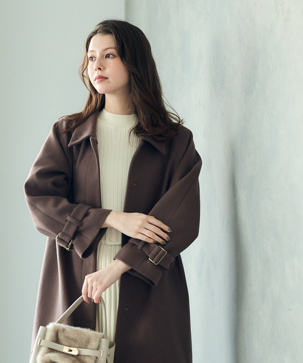 値下げ新品　今季　完売品　エイミーロウ　アイレットバーボタン メルトンコート Eimee Law アイレットバーボタン メルトンコート : ZOZOTOWN