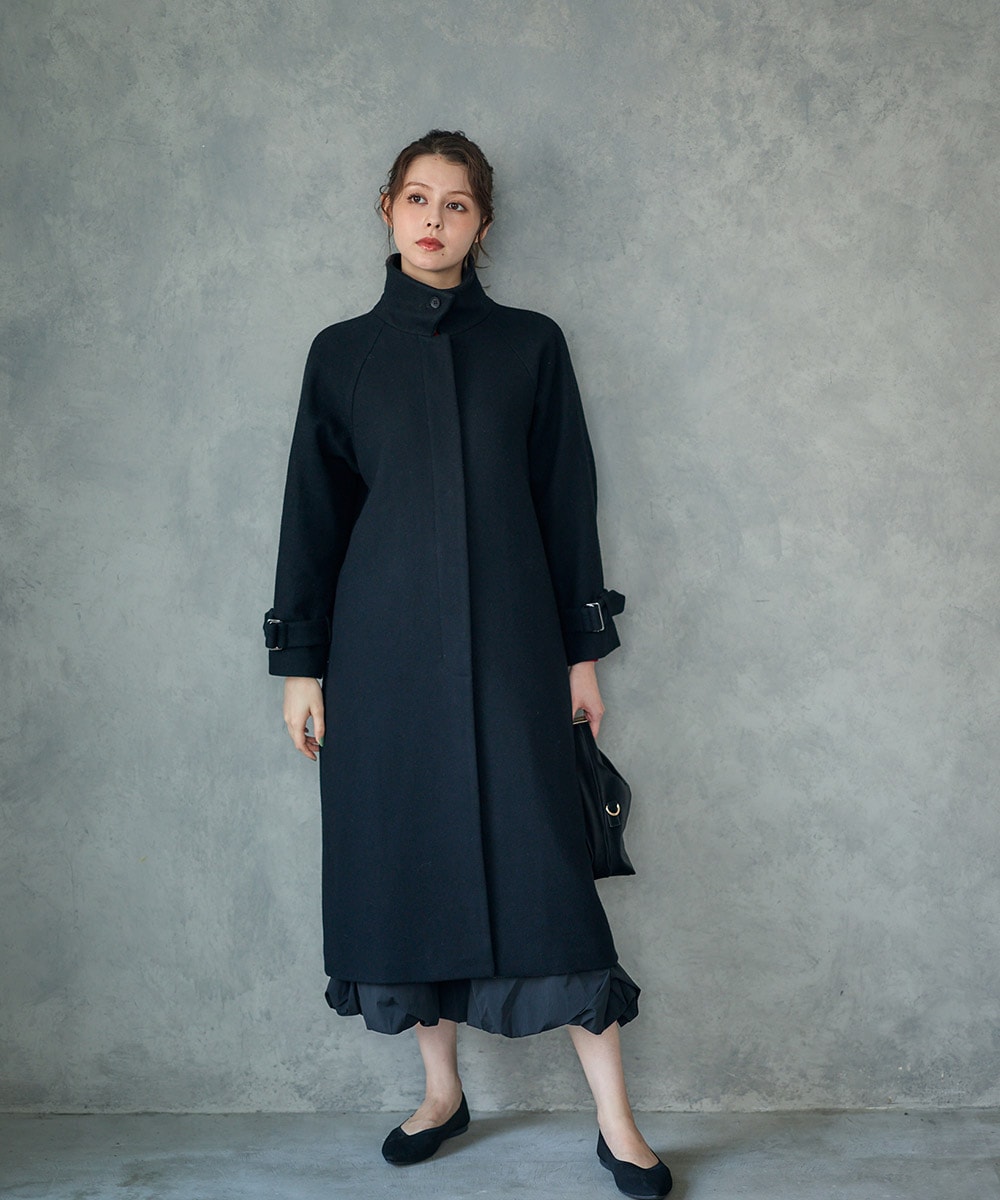 値下げ新品　今季　完売品　エイミーロウ　アイレットバーボタン メルトンコート ファー&メルトンドロストコクーンフォルムベスト Eimee Law